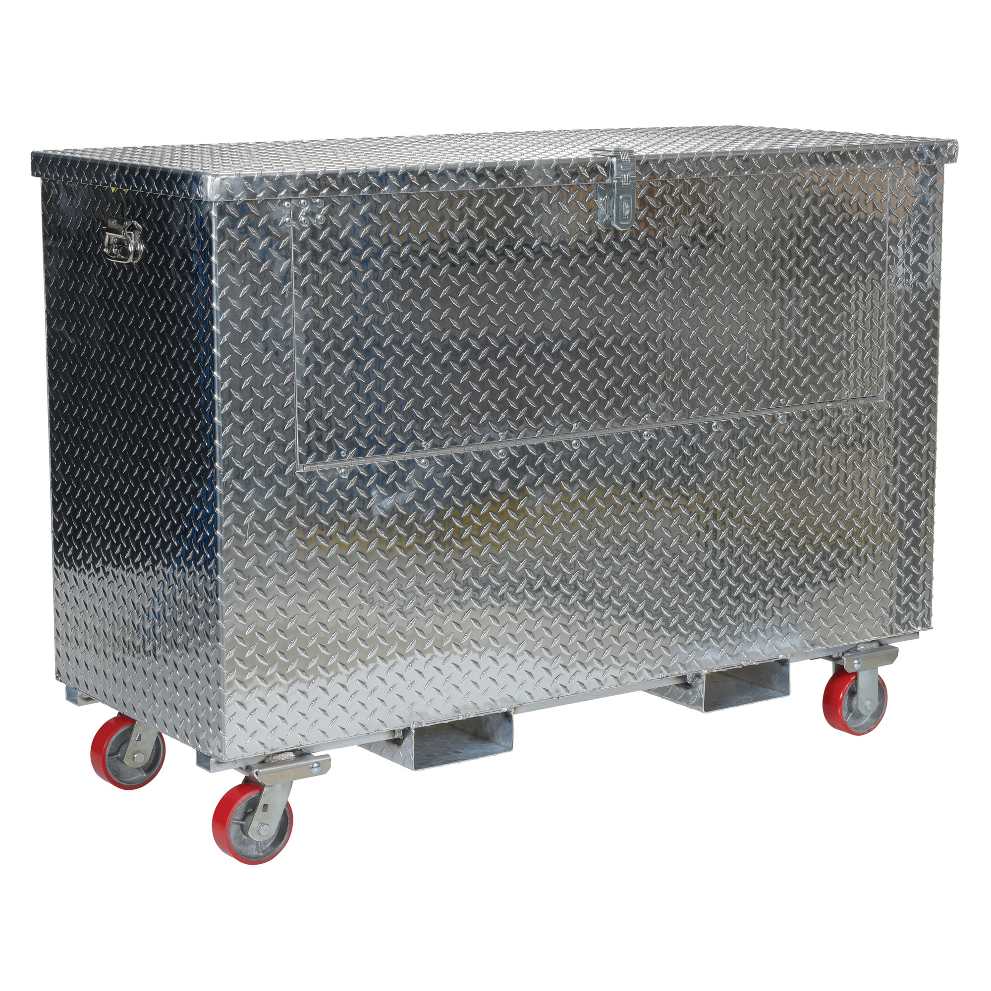 Vestil Aluminum Portable Tool Box with Fold Down Front Door with Casters and Fork Pockets 25-7/8 In. x 61-1/4 In. x 44-11/16 In. 2500 Lb. Capacity Silver
